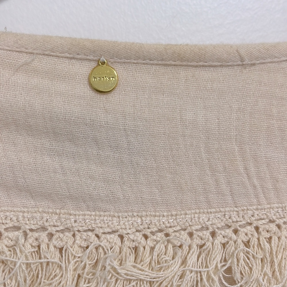 Anthropologie Cream Harlyn Fringed Long Jacket - Picture 6 of 6